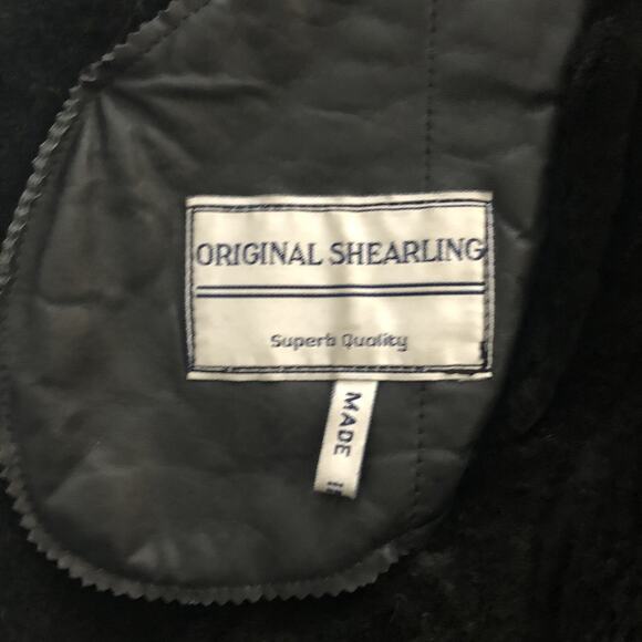 Toppolino Black Coat Fine Leatherwear Shearling Lined XS Checkered Vintage - Picture 4 of 12